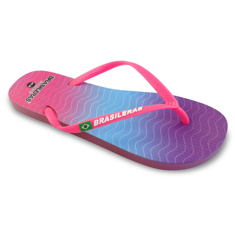 Tongs pour femmes Brasileras de couleur fushia avec semelle en gomme