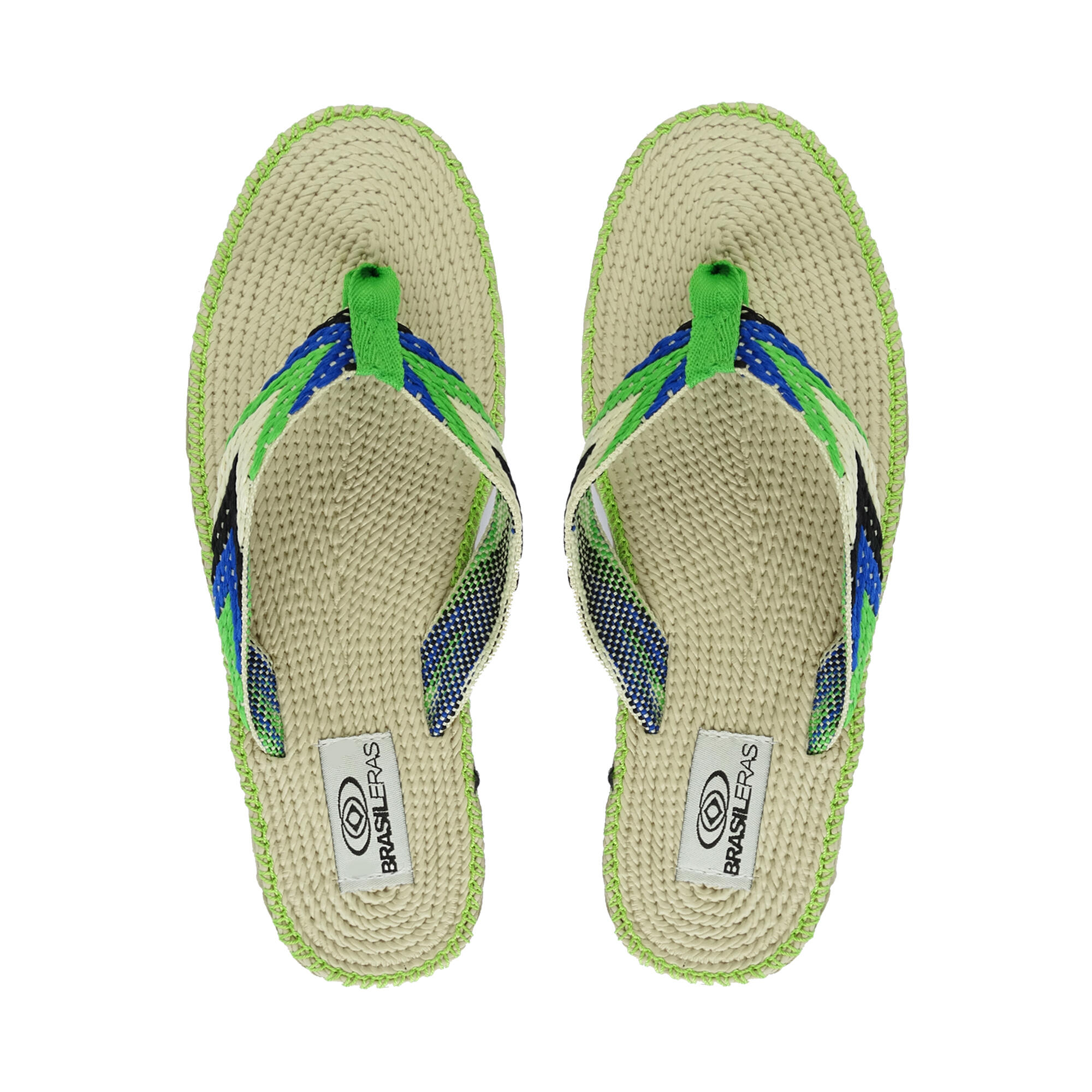 Tongs pour femme Brasileras de couleur vert avec semelle en gomme 2/5