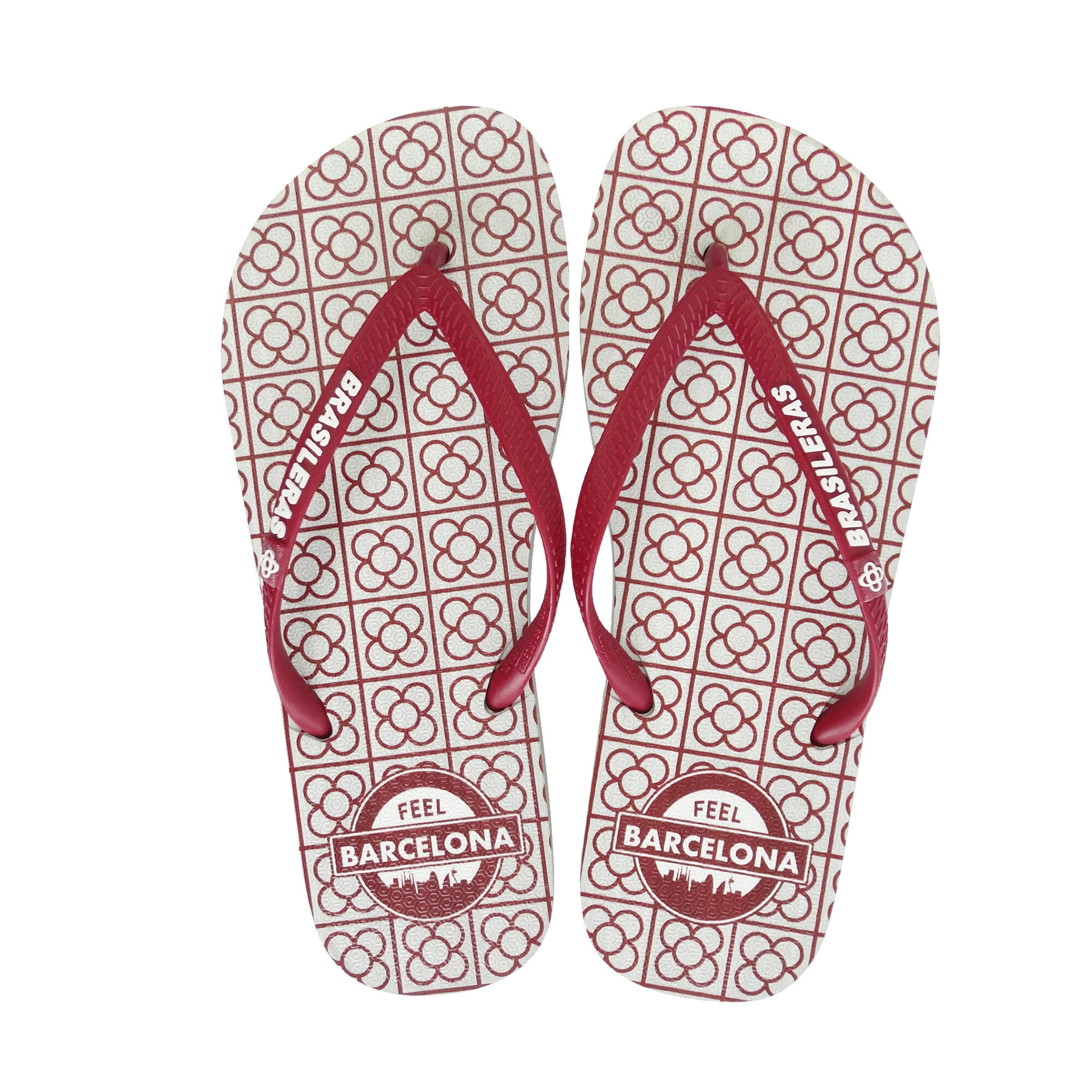 Tongs pour femme Brasileras de couleur bordeaux avec semelle en gomme 2/5