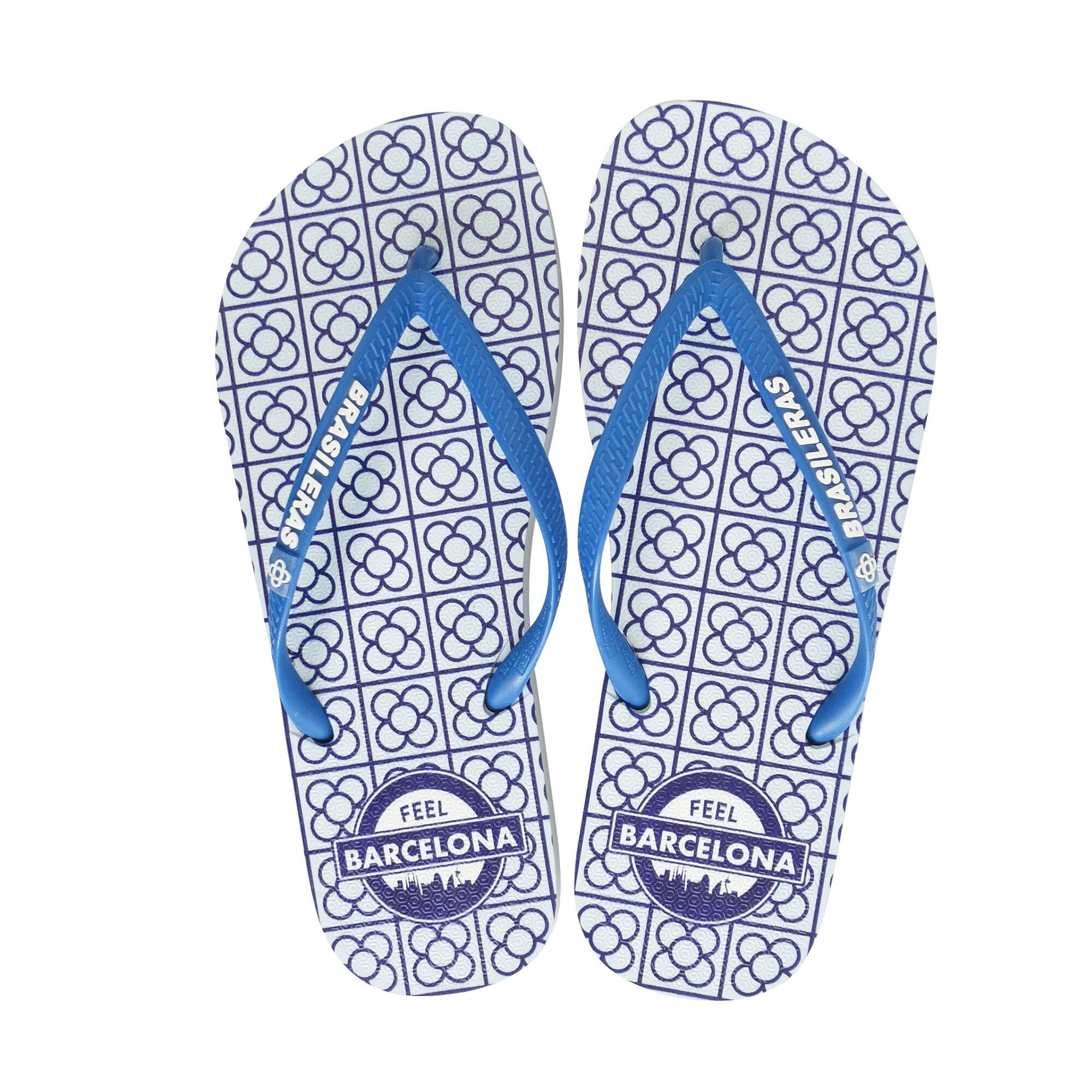 Tongs pour femme Brasileras de couleur bleu avec semelle en gomme 2/5