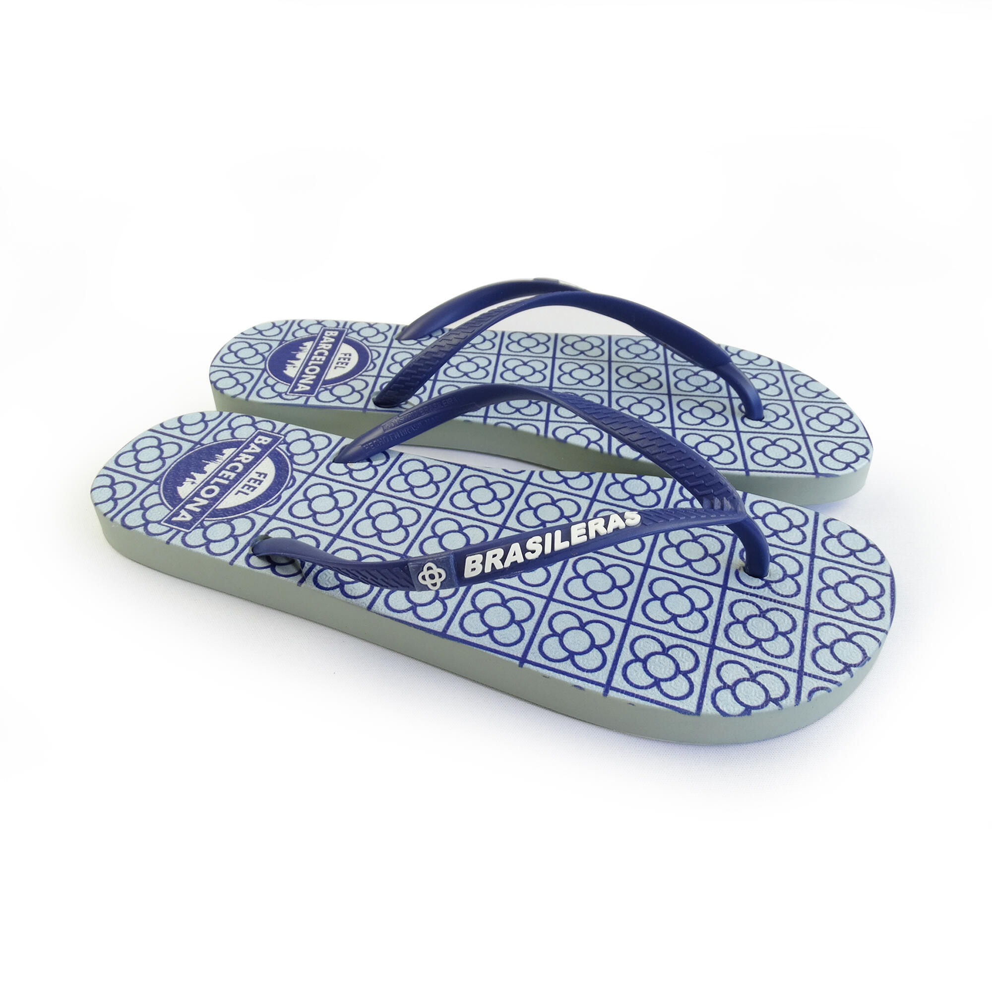 Tongs pour femme Brasileras de couleur bleu avec semelle en gomme 4/5