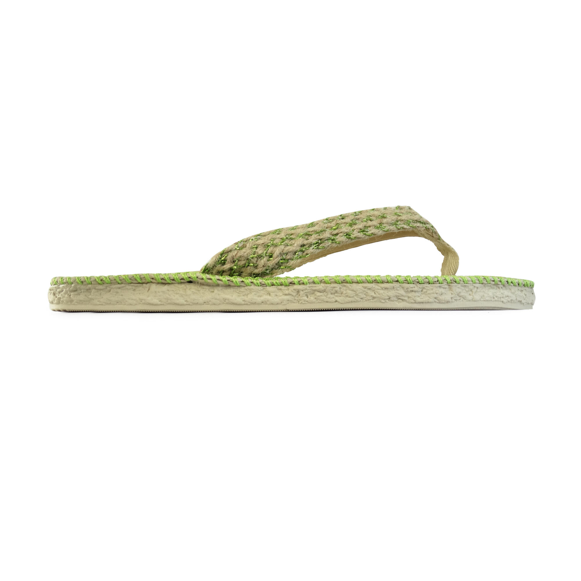 Tongs pour femme Brasileras de couleur vert avec semelle en gomme 2/5