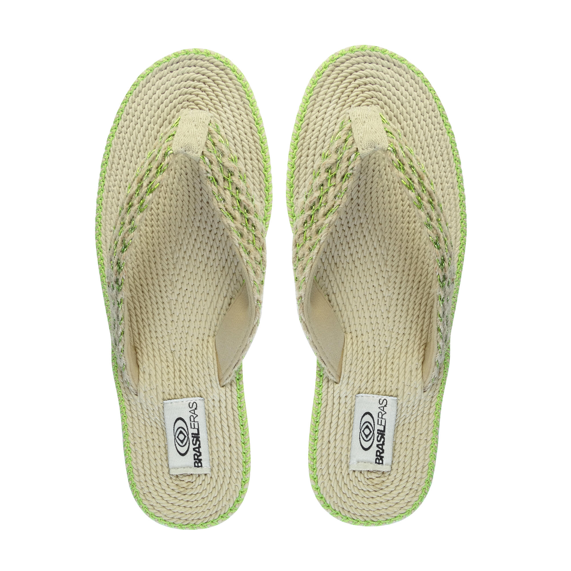 Tongs pour femme Brasileras de couleur vert avec semelle en gomme 3/5