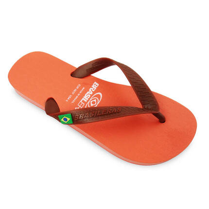 Chanclas De Playa Brasileras Dedo Color Celeste Y Marron Suela Antideslizante