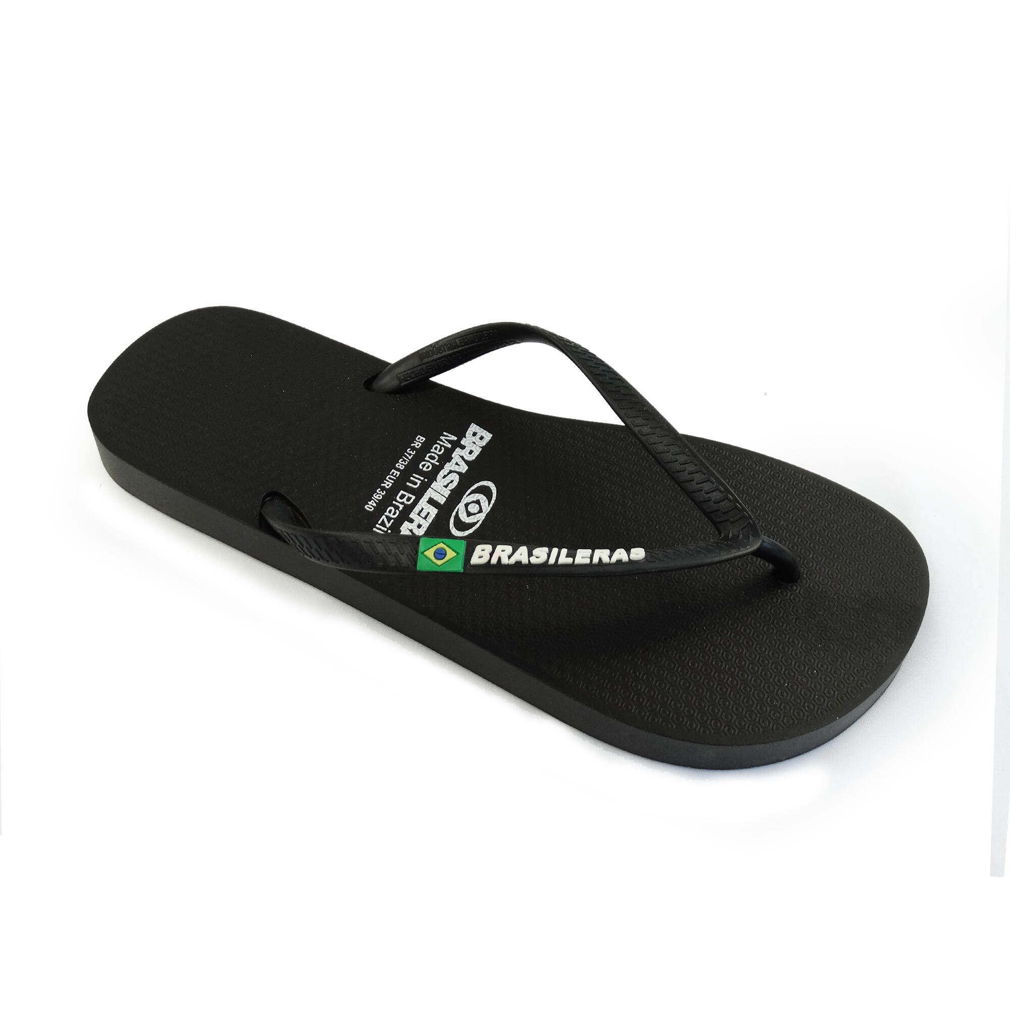 BRASILERAS Strandslippers voor dames in zwart met rubberen zolen