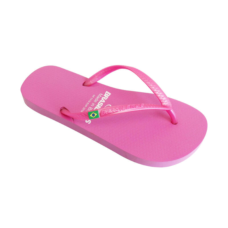 Tongs pour femmes Brasileras de couleur rose avec semelle en gomme