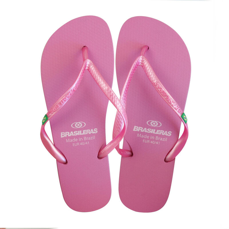 Tongs pour femmes Brasileras de couleur rose avec semelle en gomme