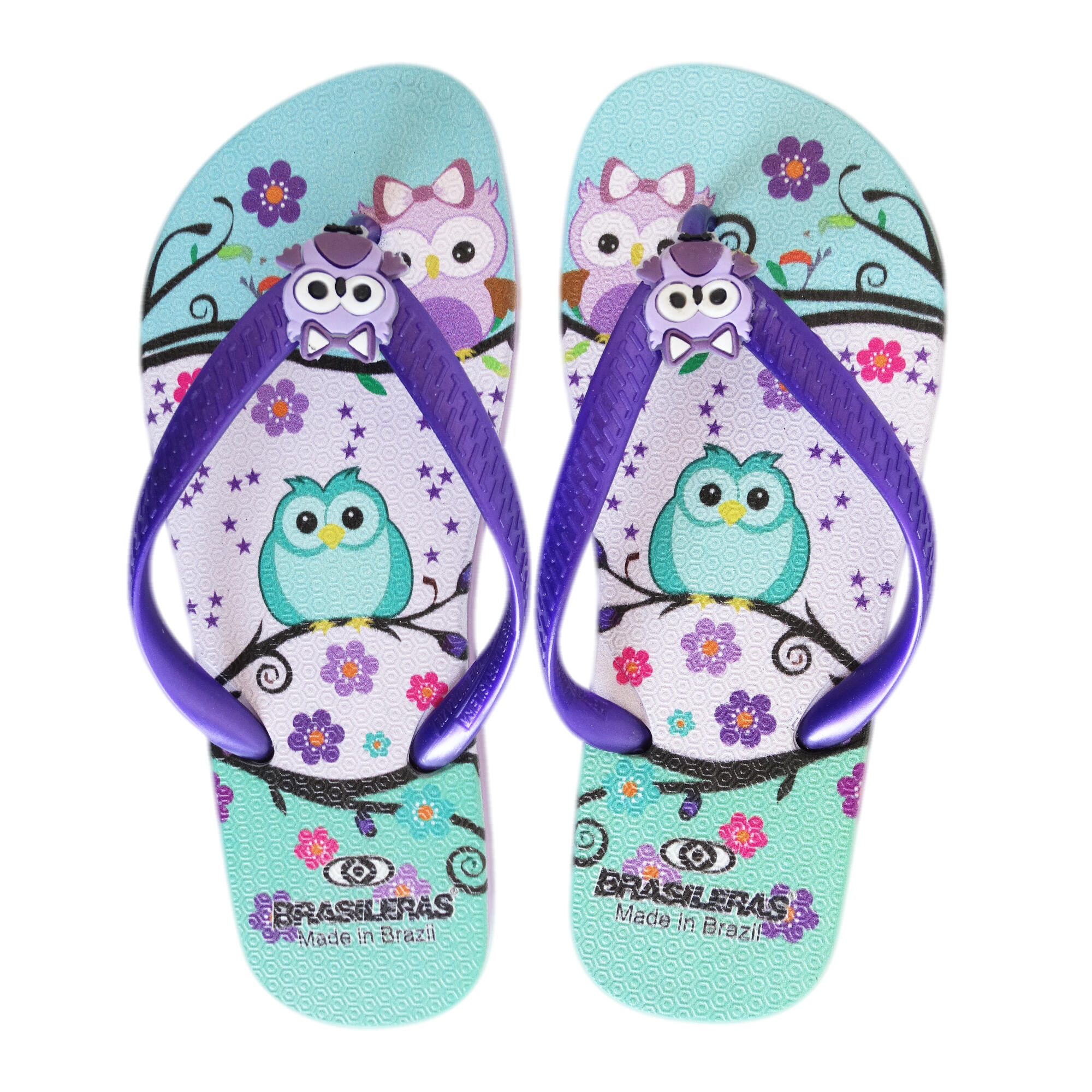 Tongs pour enfants Brasileras de couleur violet avec semelle en gomme 3/5