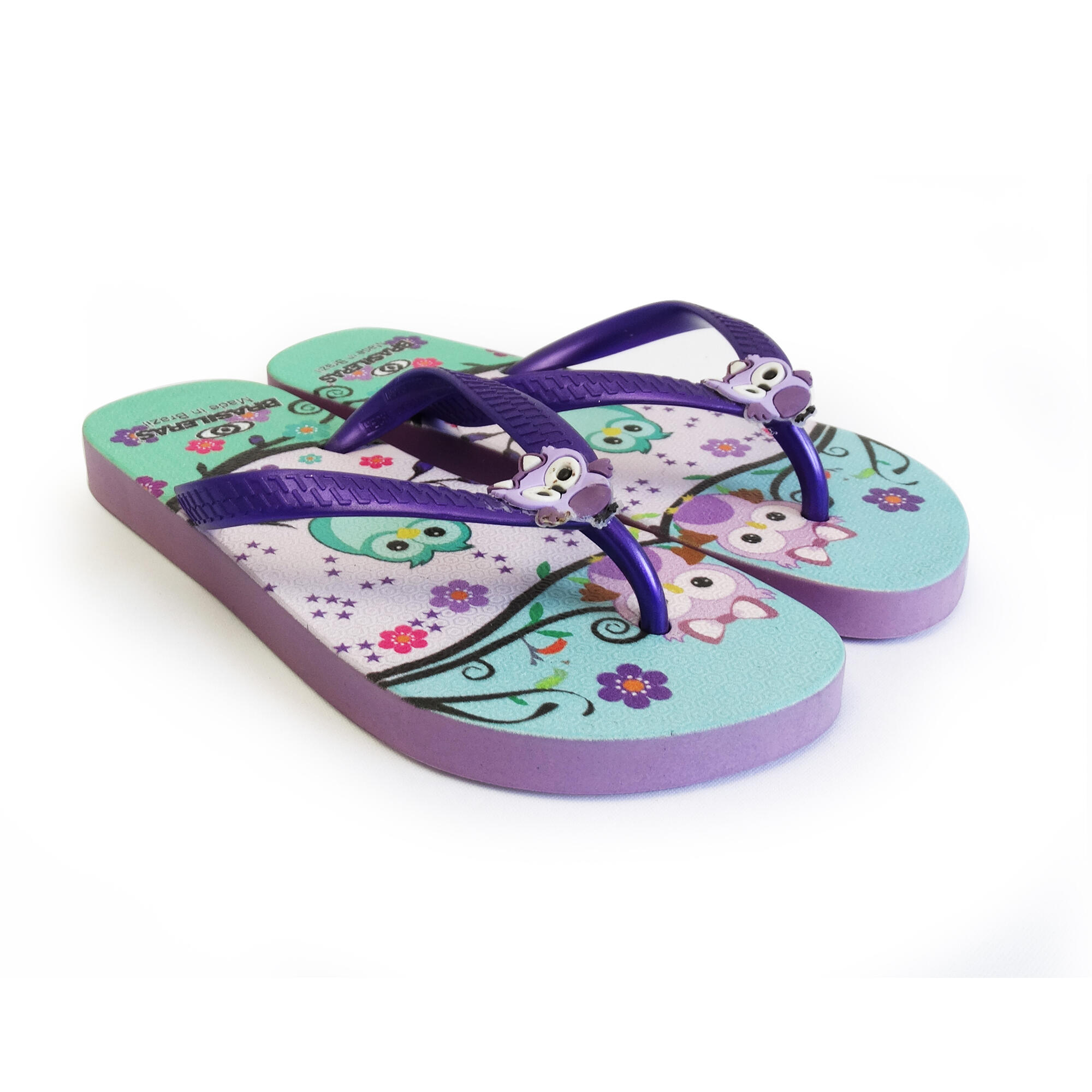 Tongs pour enfants Brasileras de couleur violet avec semelle en gomme 4/5