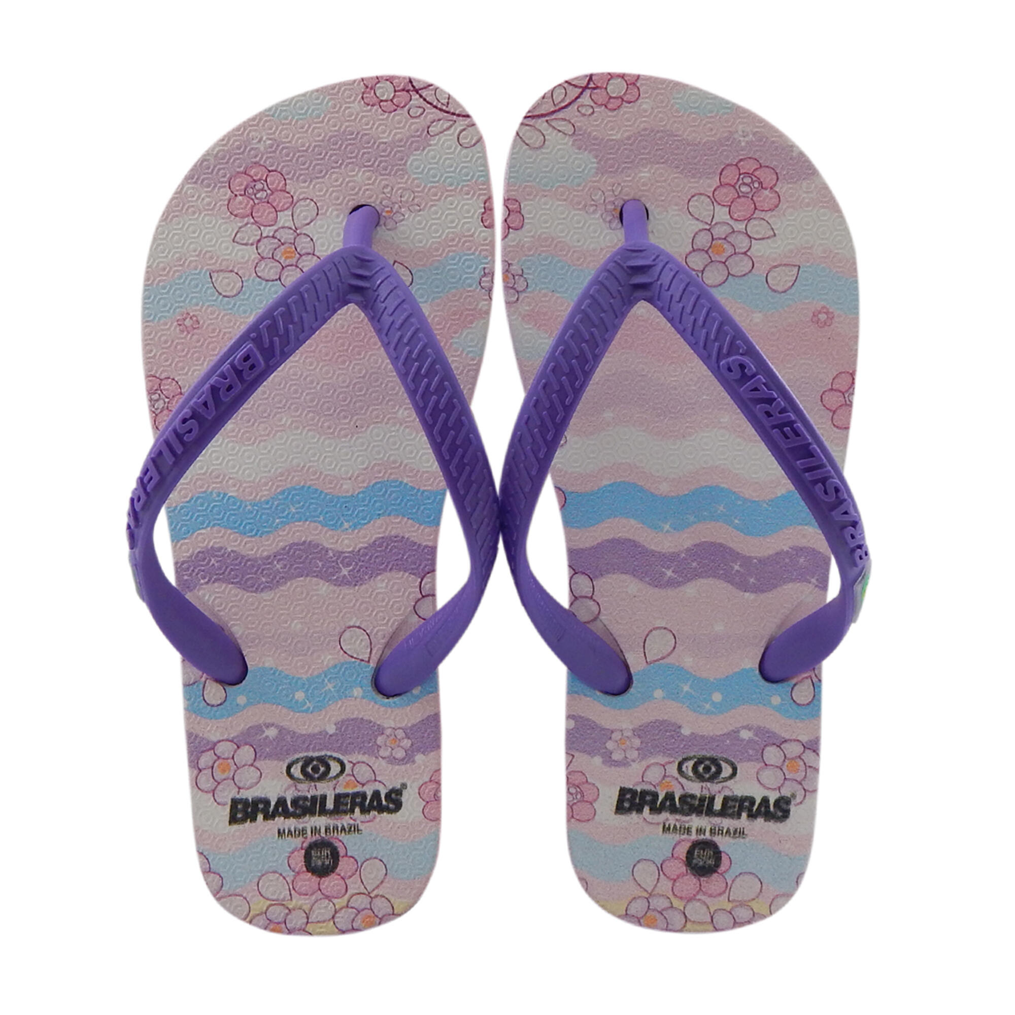 Kinder-Strand-Flip-Flops BRASILERAS türkis Farbe Gummisohle 2/5