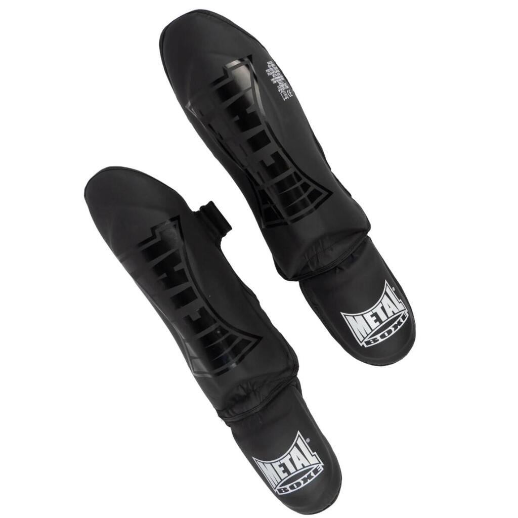 Metal Boxe Shin Guards+Pied Anatomique Xl Black Light