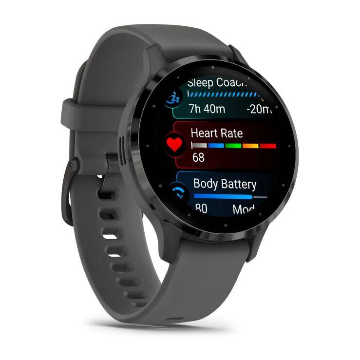 Venu 3S Health Fitness GPS Smartwatch Steel Bezel with Pebble Gray Case -  3