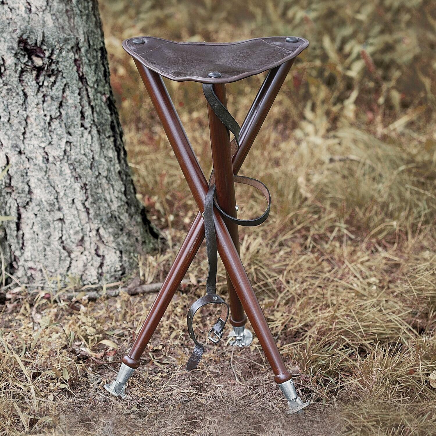 Dreibein-Ansitzstuhl mit Metallspitzen 2/2