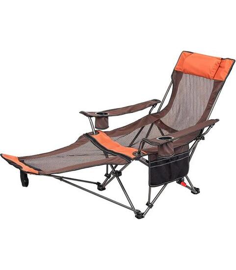 Chaise pliante camping avec repose-pieds et dossier inclinable