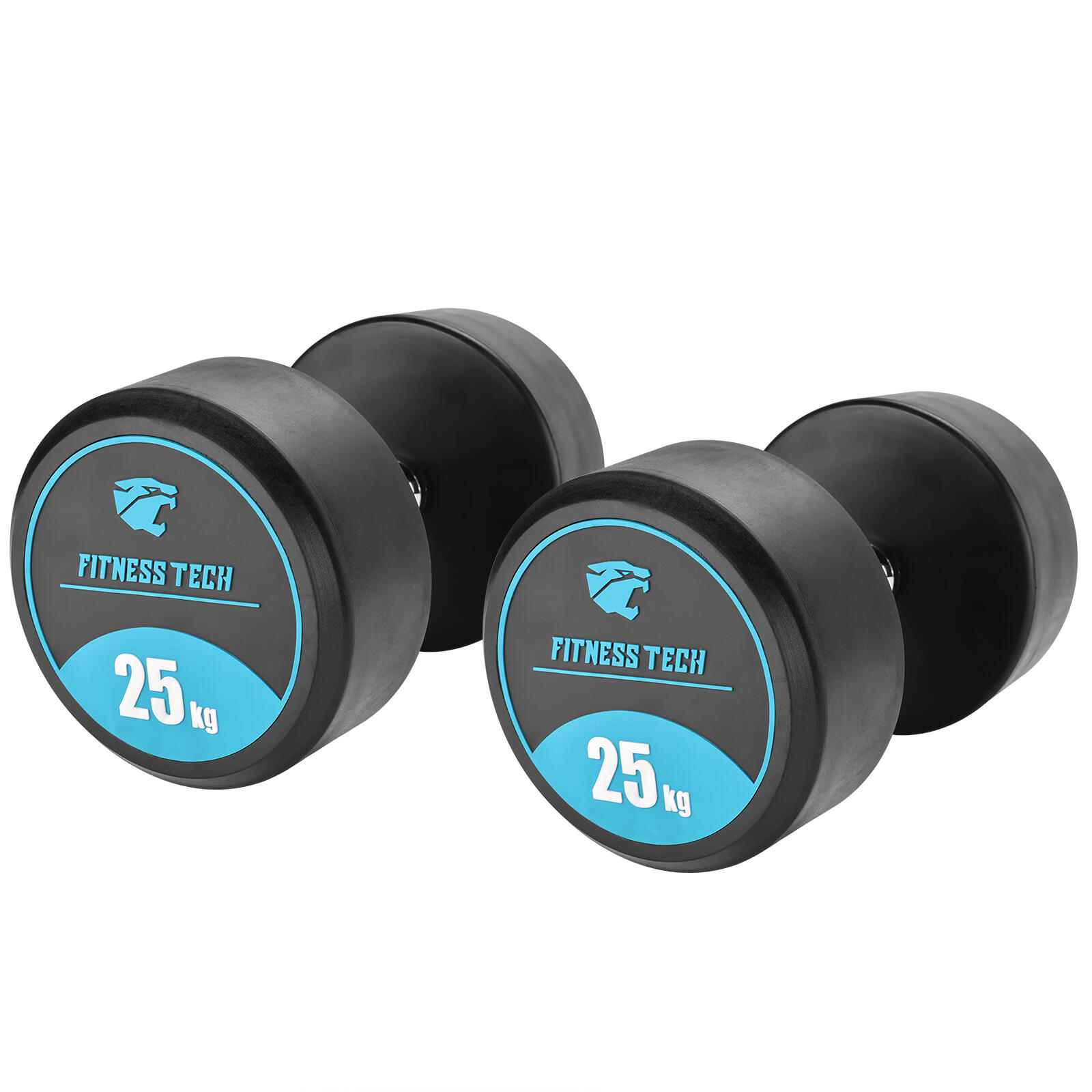 FITNESS TECH Mancuernas Redondas Musculación 25 kg Fitness Tech - Set 2 Unidades