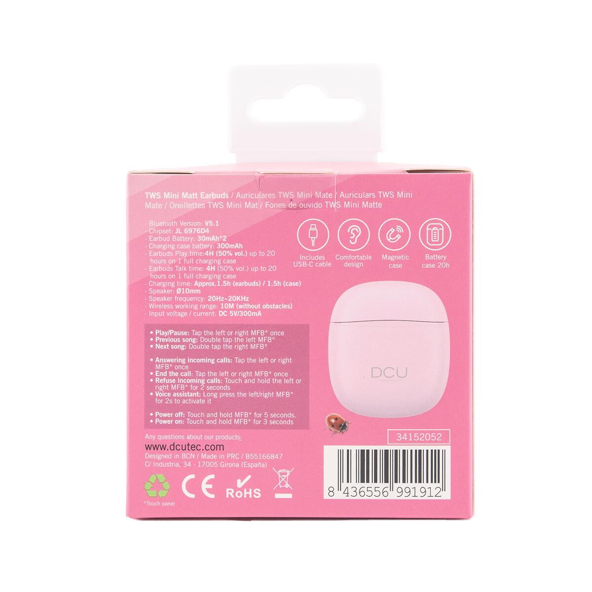 Auriculares DCU EARBUDS Bluetooth 6/7