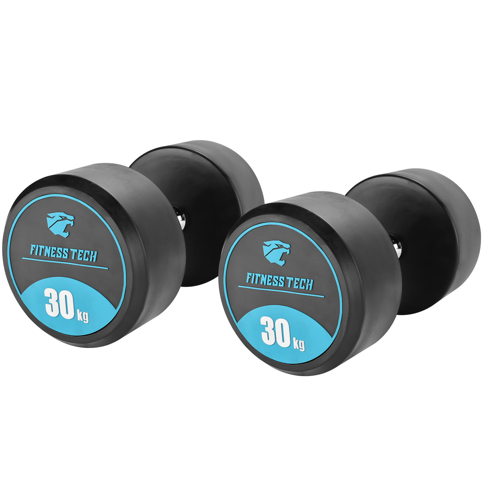 Halteres Redondos de Musculação 30kg Fitness Tech - Conjunto com 2 Unidades