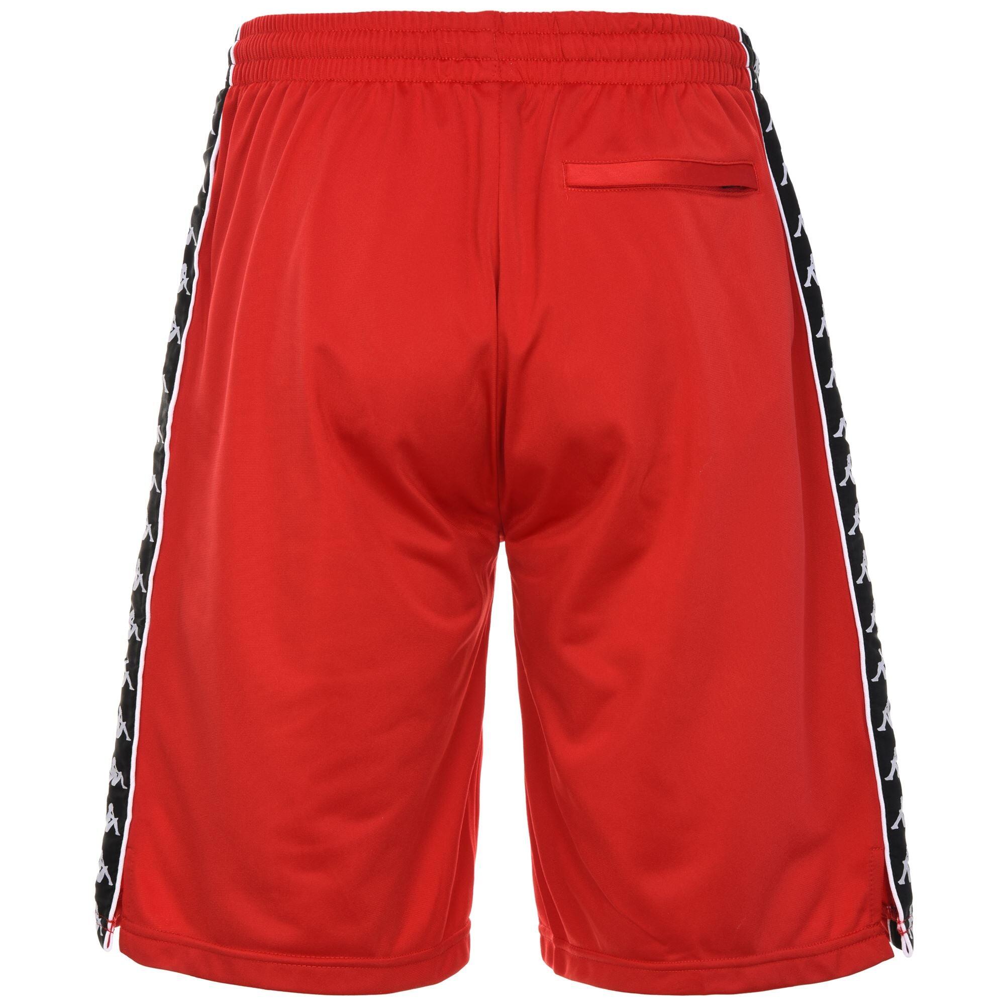 pantaloncini da uomo in poliestere rosso da fitness 3/4