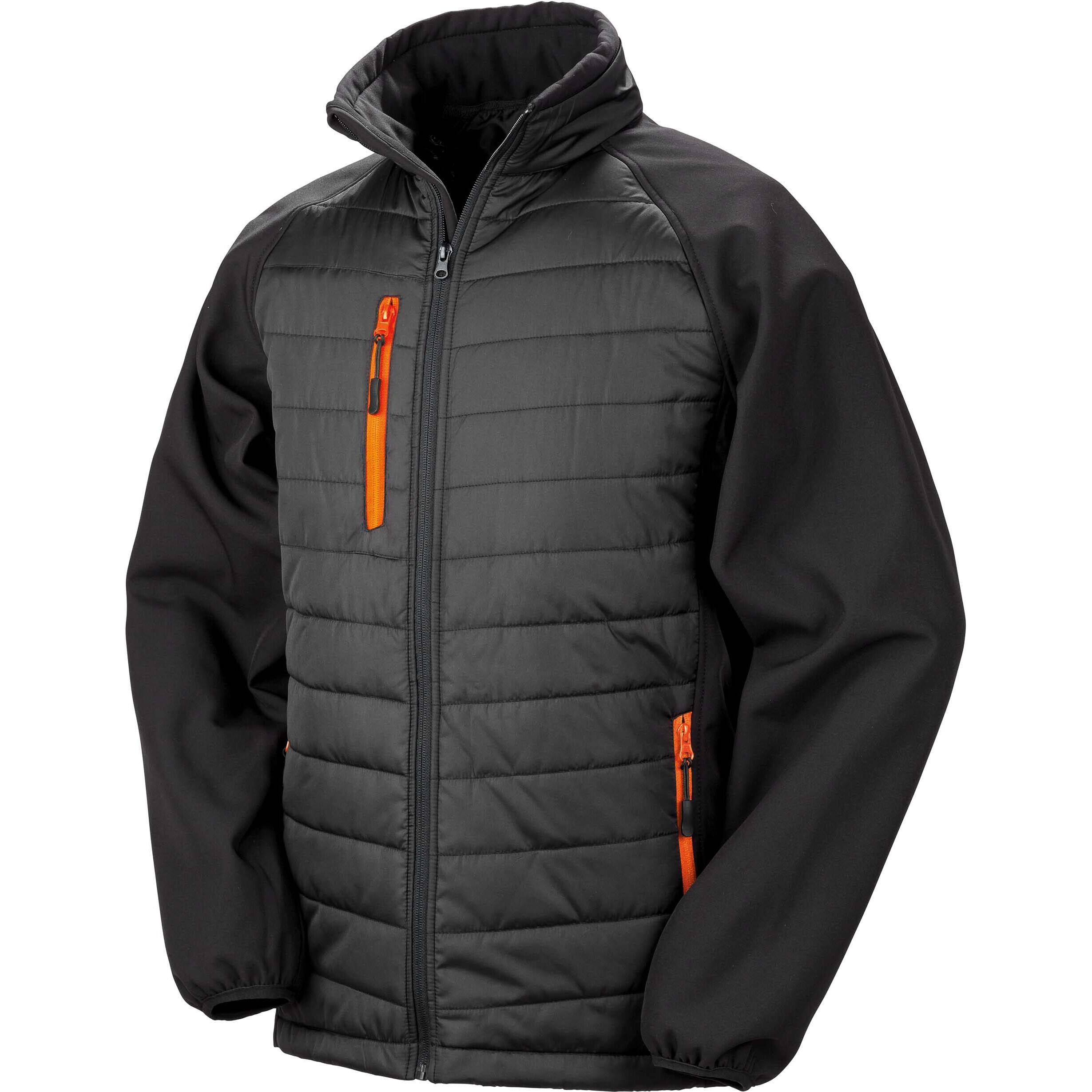Result - Veste Result Softshell Rembourrée Black Compass - Doudoune Synthétique - Noir|orange - Decathlon