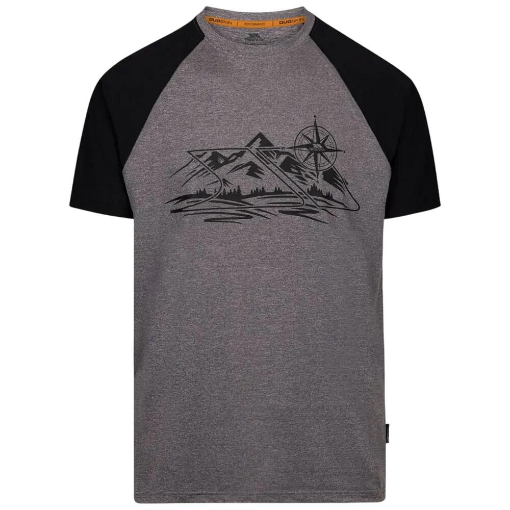 TRESPASS Mens Fullmer Mountain TShirt (Grey Marl)