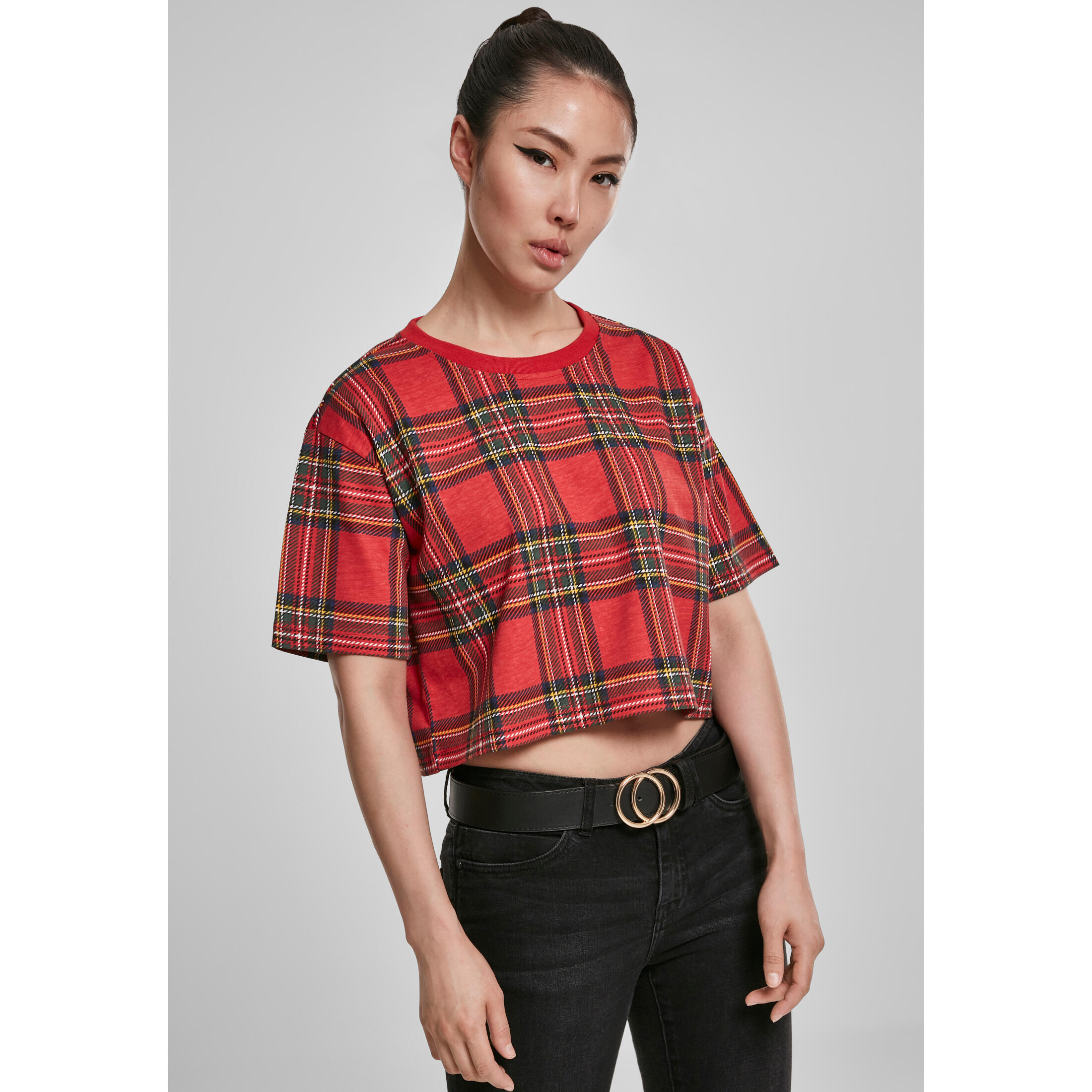 URBAN CLASSICS Woman's Urban Classic tartan Oversized T-shirt
