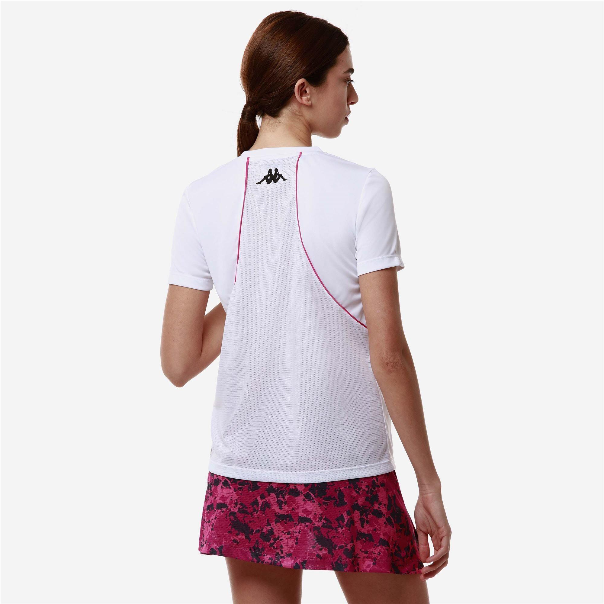 T-shirt da donna in poliestere bianco da padel 3/7