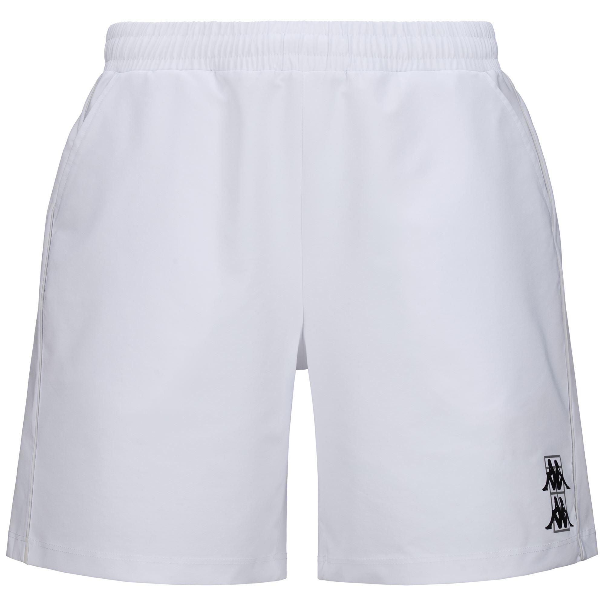 KAPPA pantaloncini da uomo in poliestere bianco da padel .