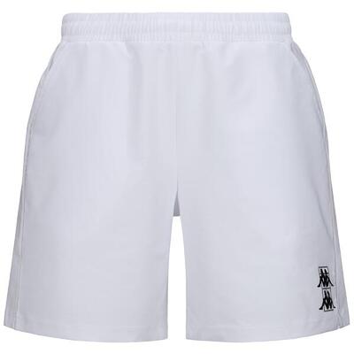 kappa pantaloncini da uomo in poliestere bianco da padel