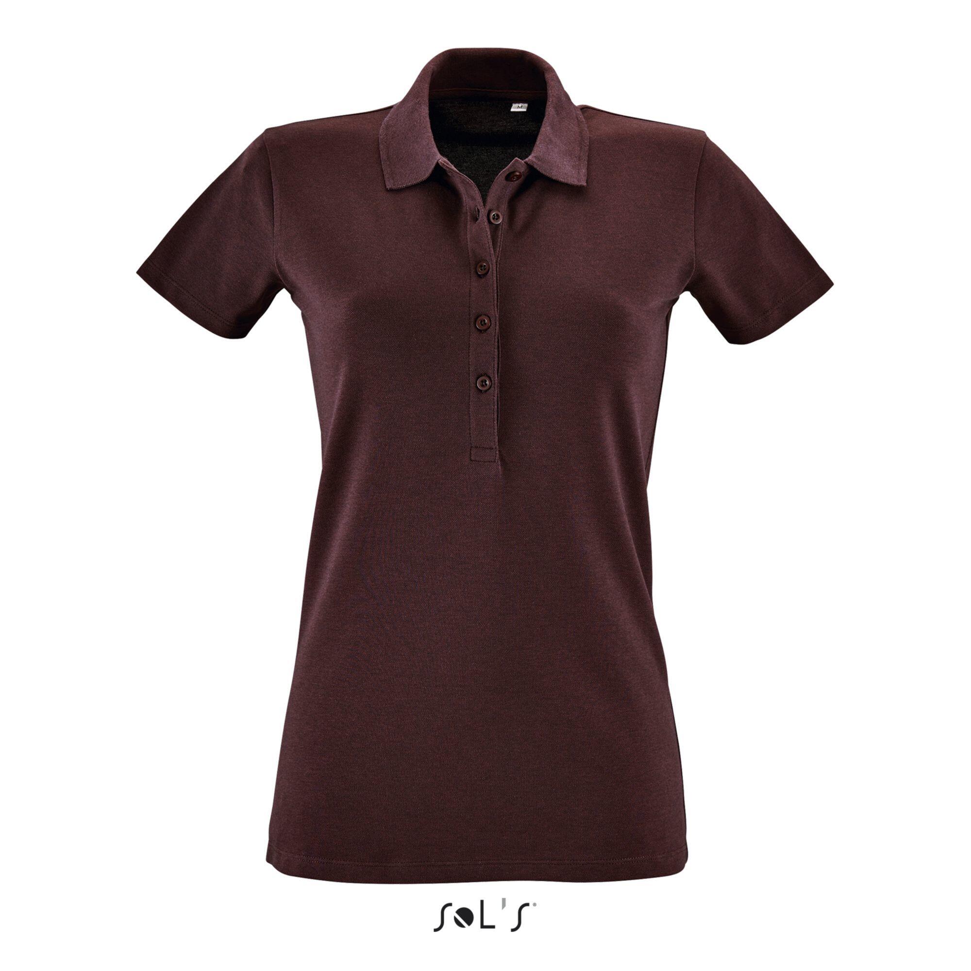 Sol's - Polo Femme Sol's Phoenix - Polo Manches Courtes - Marron|rouge|violet - 44 L - Decathlon
