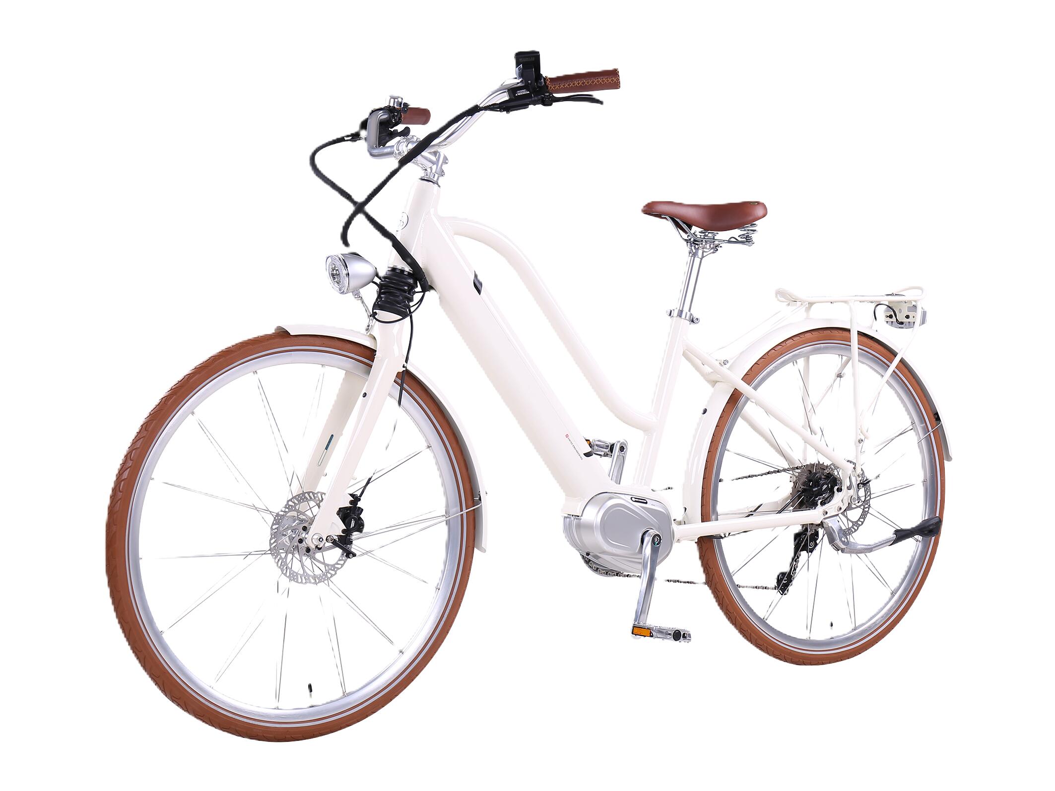E-Citybike Cleopatra 3.5 E-Bike Damen 45 cm Weiß 28 Zoll 3/4