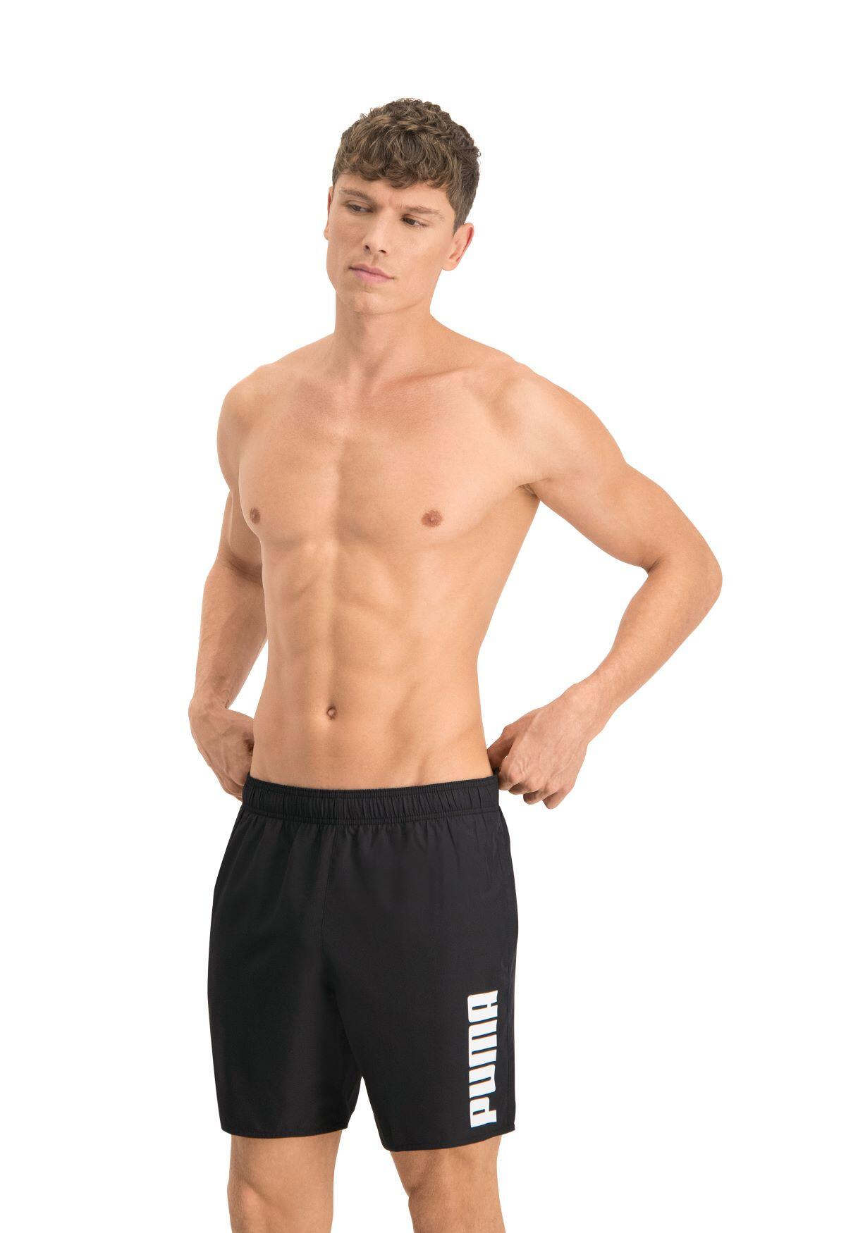 PUMA Badehose Herren Mid Shorts Schwarz