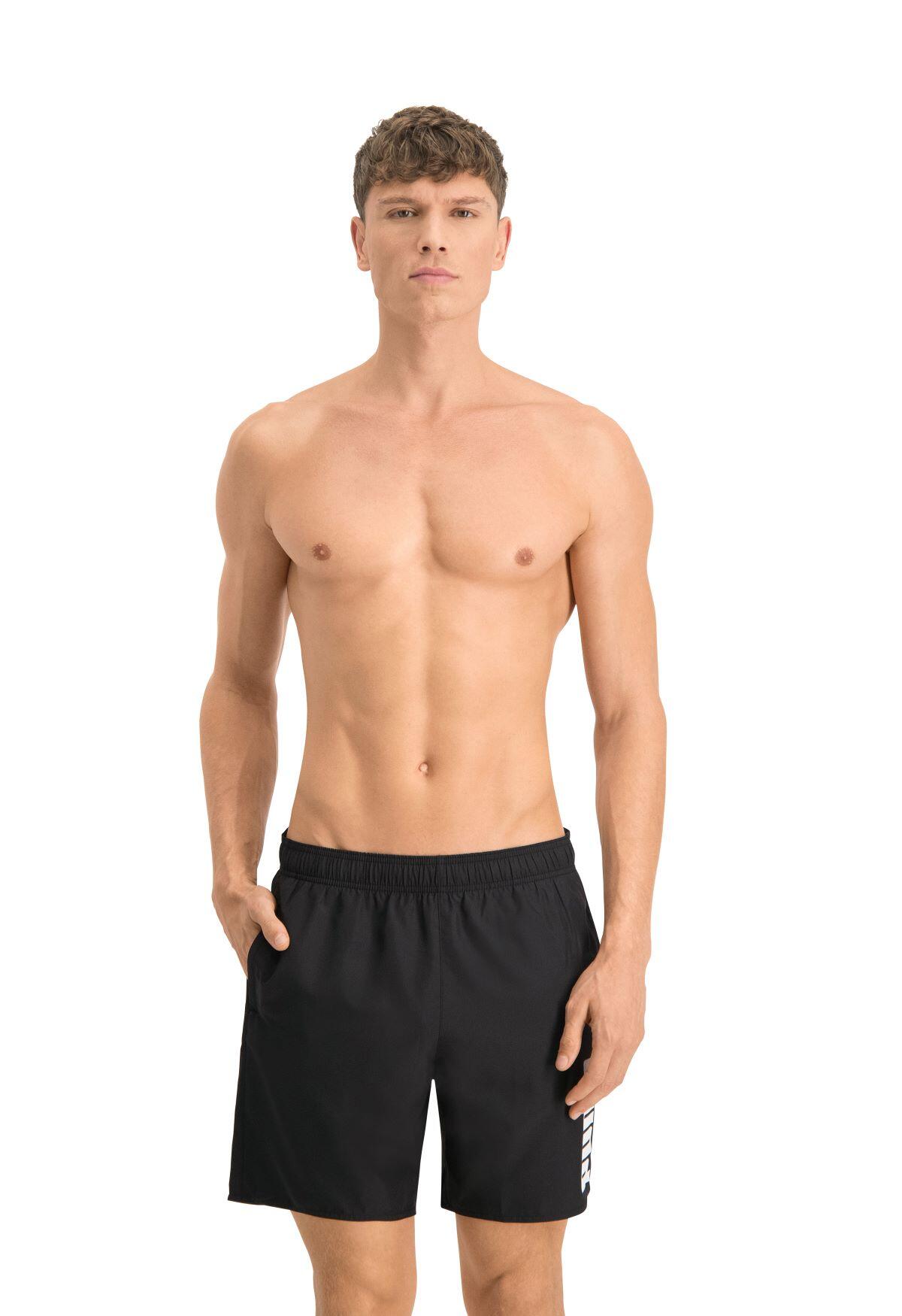 Zwembroek Heren Mid Shorts Zwart 5/6