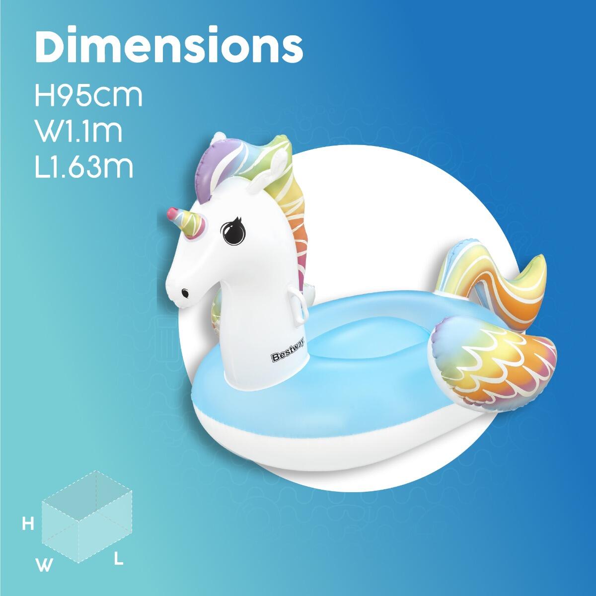 Bestway Inflatable Unicorn for Kids, Giant Inflatable Ride-On for ...