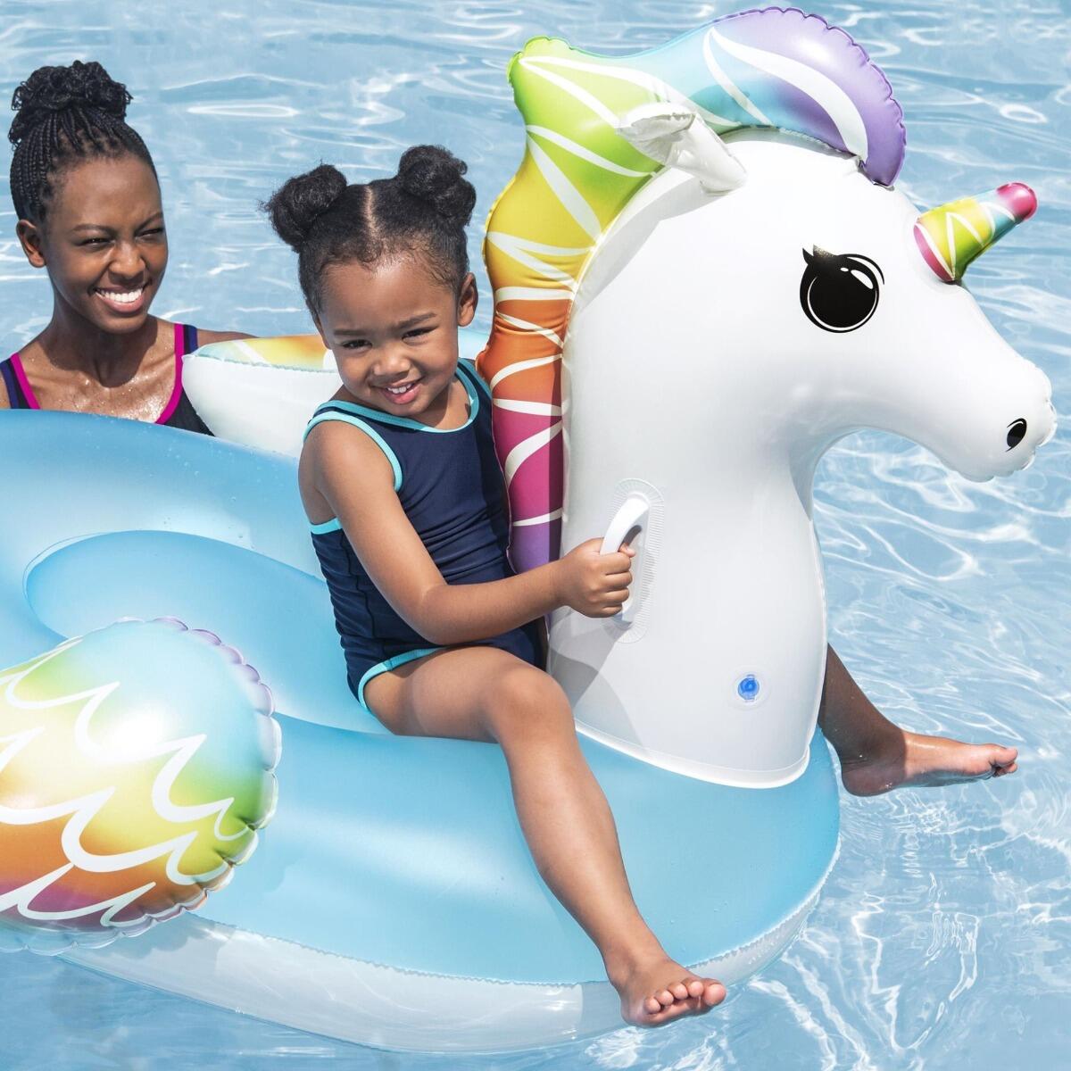 Bestway Inflatable Unicorn for Kids, Giant Inflatable Ride-On for ...