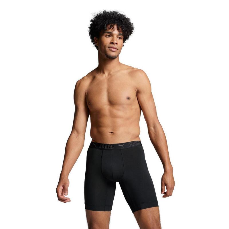 Boxer de sport en microfibre long, lot de 6, noir