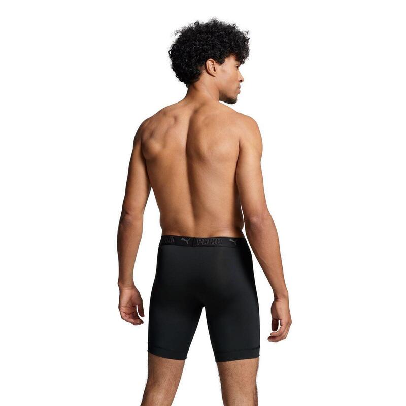 Boxer de sport en microfibre long, lot de 6, noir
