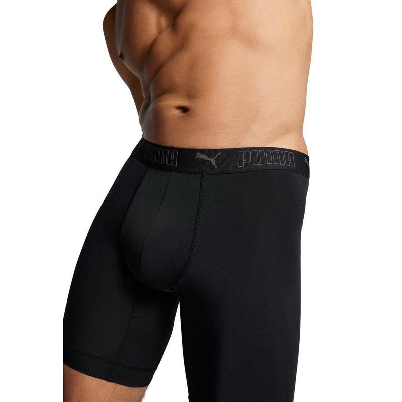 Boxer de sport en microfibre long, lot de 6, noir