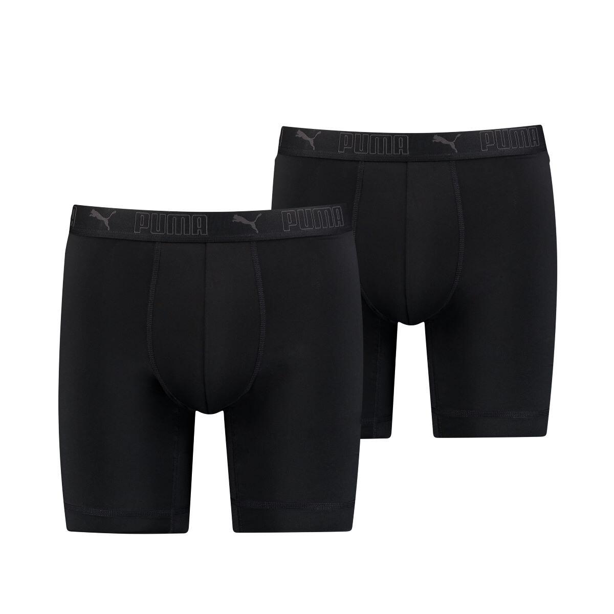 PUMA Sport Boxershorts Microfiber Long 2-pack Zwart
