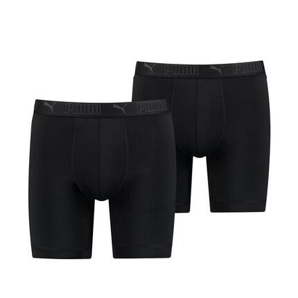 Boxer de sport en microfibre long, lot de 2, noir