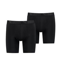 Boxer de sport en microfibre long, lot de 2, noir