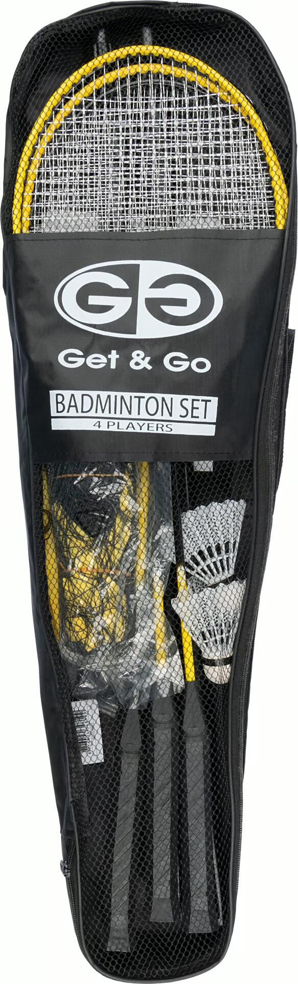 Conjunto de badminton - 4 raquetes + 2 petecas + rede 3/7