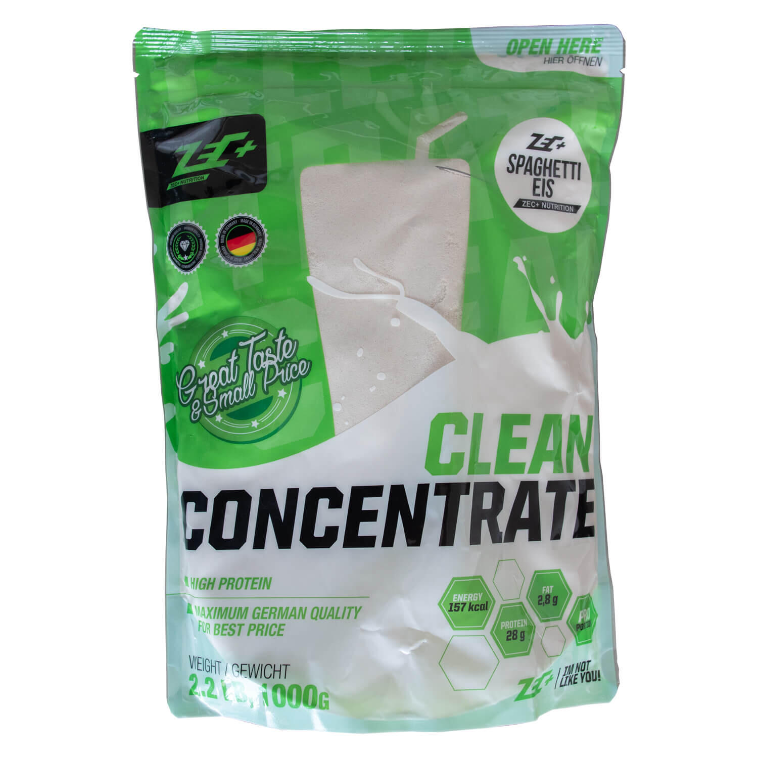 ZEC+ NUTRITION Zec+ Clean Concentrate (1000g) Spaghetti Ice Cream - Eiwitten