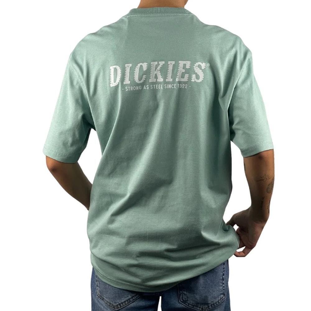 T-shirt Uomo Dickies Script Blu Surf Verde 2/2