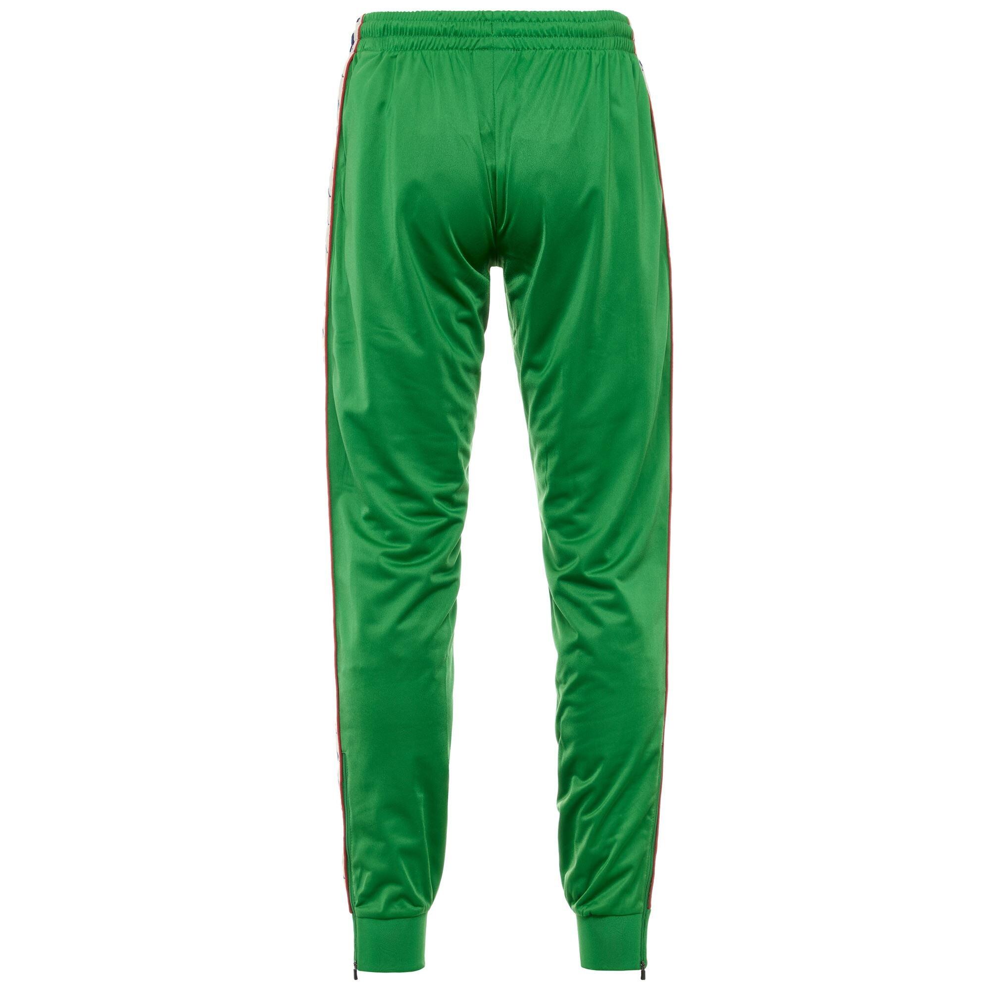 pantaloni da uomo in poliestere verde da fitness 3/4