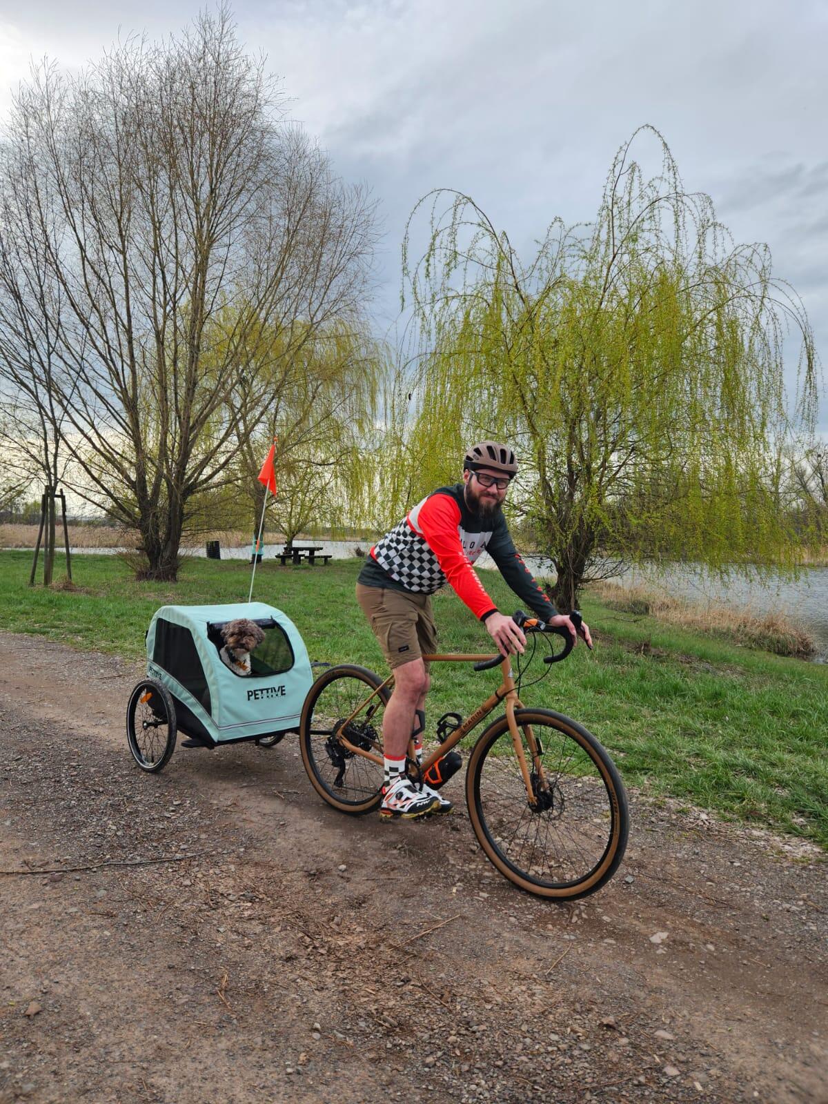 Przyczepka rowerowa z funkcją wózka spacerowego dla psa PETRIVE do 40 kg 3/7