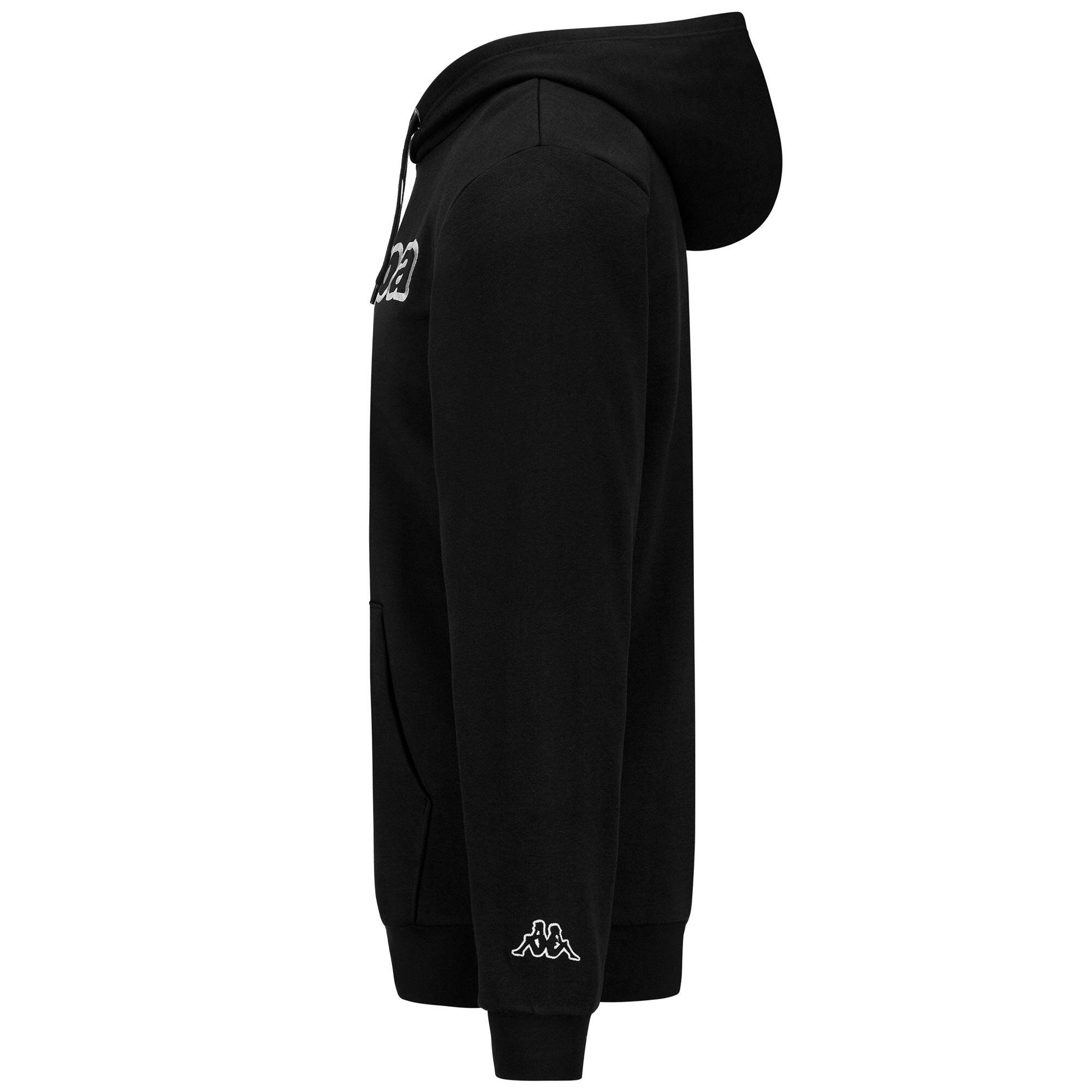 Felpa con cappuccio da uomo in cotone nero da sportivo 2/5