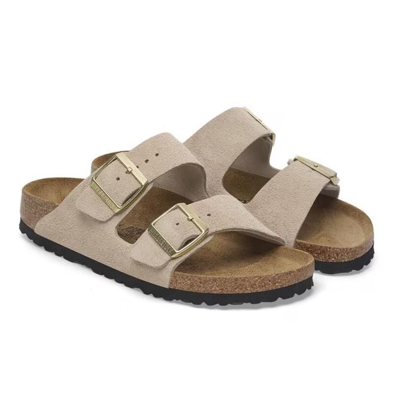 Sandales Plates Femme Birkenstock Arizona Leve Beige 3/7
