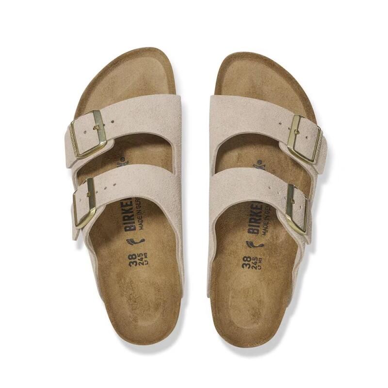 Sandales Plates Femme Birkenstock Arizona Leve Beige 4/7