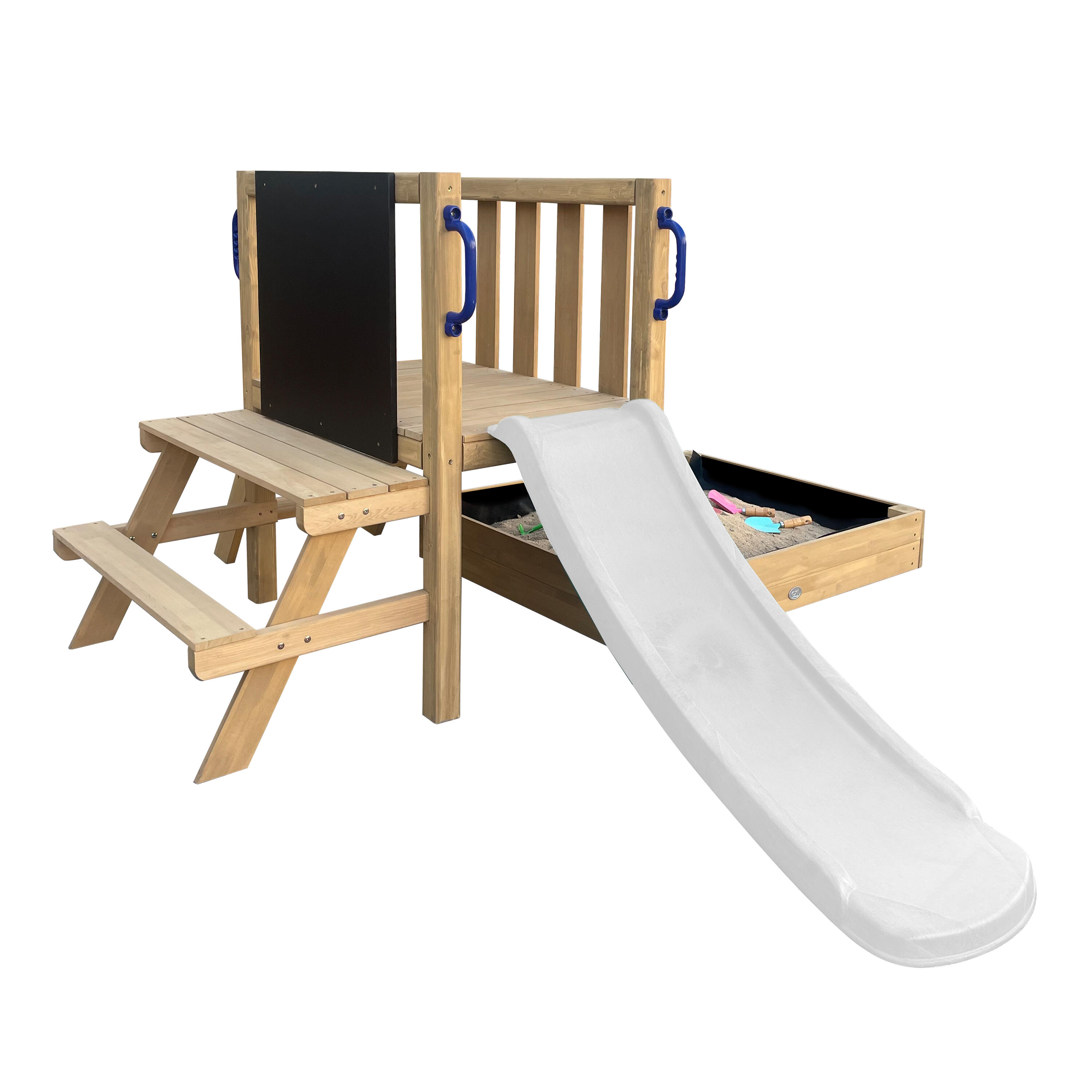 Aire de jeux mini, toboggan, bac à sable, dinette, Leah , Blanc 2/7