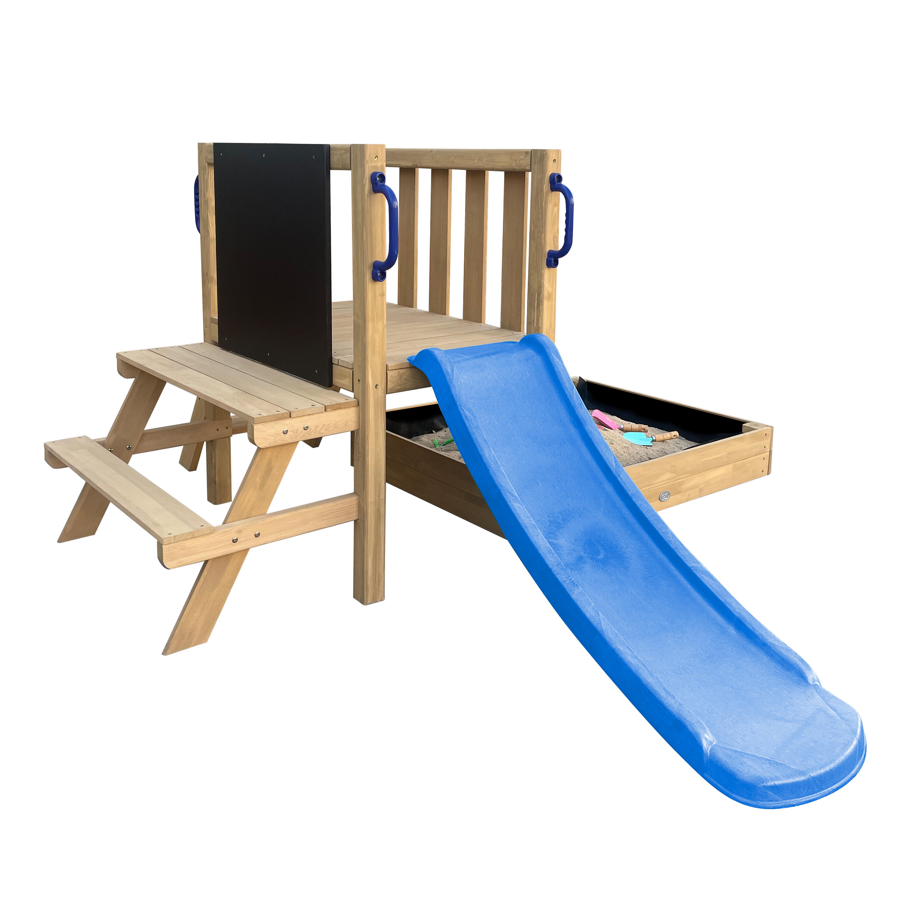 Aire de jeux mini, toboggan, bac à sable, dinette, Leah, Bleu 2/7